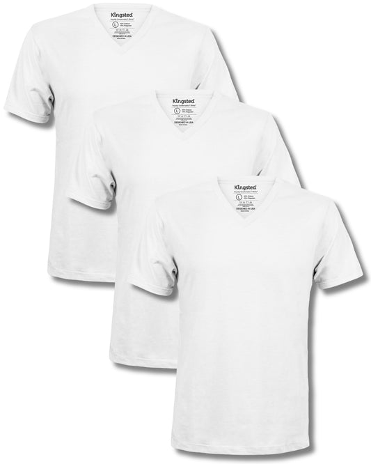 White V-Neck T-Shirt 3-Pack