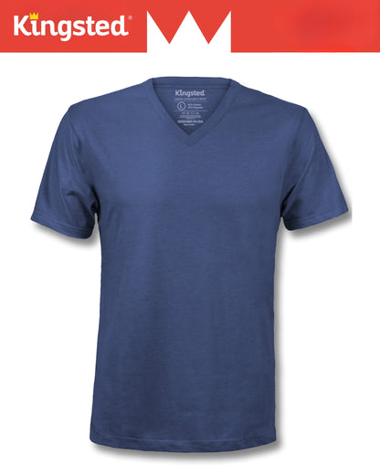 Navy Blue Short Sleeve V-Neck T-Shirts